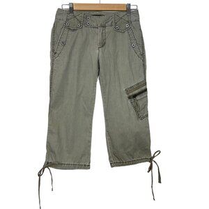 Vintage EXPRESS‎ Womens Capri Green Cropped Pants Size 0